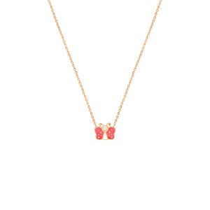 گردنبند پروانه صورتی